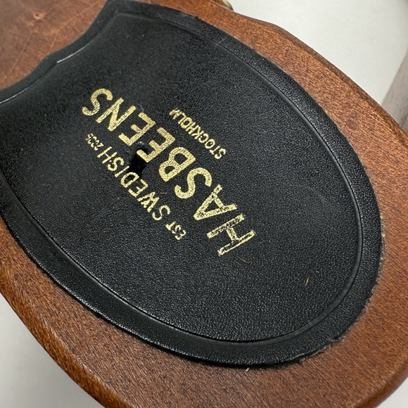 Swedish Hasbeens Leather Slingback Platform Clog Sandals 37 - Picture 12 of 16